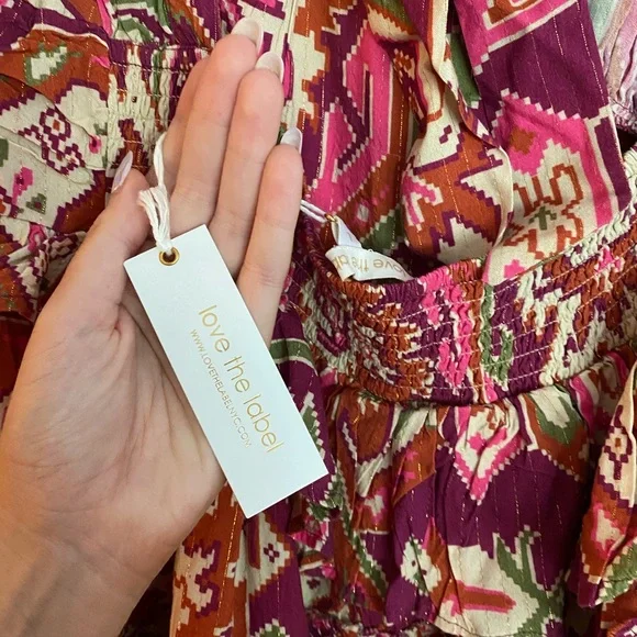 NWT Love The Label Salome Metallic Dress Size Large - Picture 4 of 14